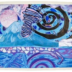 Abstract Blue and Purple Painting